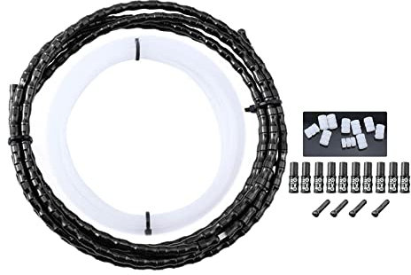 pistro Fish Bone Bike Cable Housing Deluxe Shifter Outer Casing Derailleur Brake Cables Wrap Protection Sleeve Mountain Folding Accessories - 2.5m Black