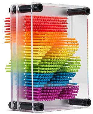 #winning Rainbow Pin Art Desk Toy | Plastic Lightweight Fun 3D Desktop Sculpture Gadget