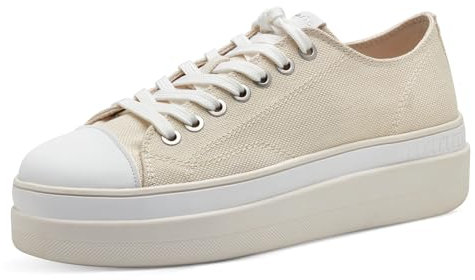 Tamaris Damen Sneaker Low Textil; IVORY/beige; 37 EU