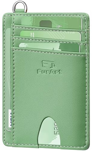 FurArt Portefeuille Minimaliste Fin, Porte-Cartes de Crédit à Blocage RFID pour Femmes et Hommes
