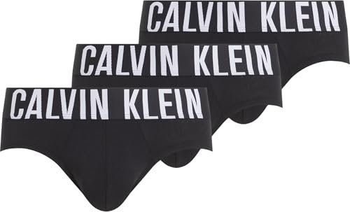Calvin Klein Men's HIP BRIEF 3PK Hip Briefs, BLACK, M