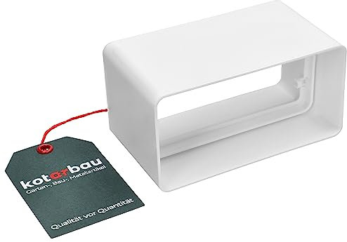 KOTARBAU® Raccordo per sistemi di ventilazione 120 mm x 60 mm canale piatto connettore tubo rettangolare bianco condotto di scarico efficace raccordo canale in plastica tubo di ventilazione