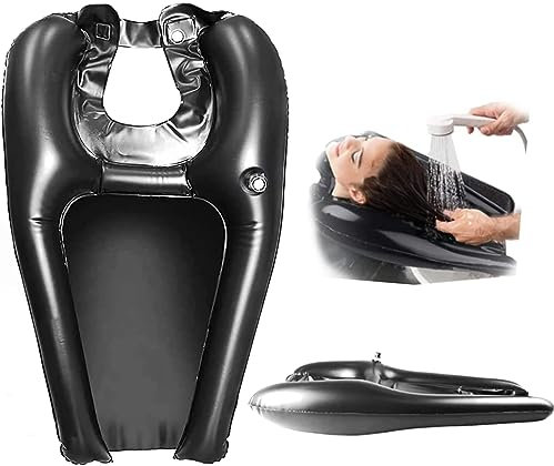 Lavatesta Portatile per Parrucchieri,Lavatesta Portatile per Disabili per Parrucchieri,Poggiatesta per Lavare Capelli Lavandino Casa,Lavandino Mobile,Lavatesta Gonfiabile per Lavaggio Capelli