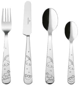 Villeroy & Boch - Boho kids Walk like an elephant Couverts pour enfants, 4 pièces, Couverts (Fourchette, Couteau, Cuillère à soupe, Cuillère à café), Acier inoxydable, Lavable au lave-vaisselle