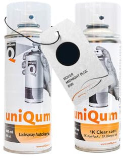 uniQum Spraydose Autolack + Klarlack ROVER MIDNIGHT BLUE 899 Autolack Reparatur 2x 400 ml