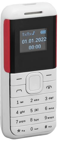 Winziges Mobiltelefon, 2G Telefon mit Dual Card Standby GSM, Kleines Basistelefon für ältere, Kompaktes Design,Sound Player, Strahlenschutz (White)