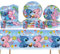 Couverts De Fête,51 PCS Vaisselle Anniversaire Set D'Accessoires Pour Deco Anniversaire Enfant, Inclure : Nappe, Assiettes, Gobelets En Papier, Pour Décorations 10 Personnes