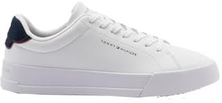 Tommy Hilfiger Court Sneaker Mujer Detail Essential de Piel, Blanco (White/Desert Sky), 45