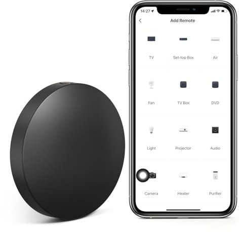 eMylo universal fernbedienung, Universal Remote Control air conditioner, Tuya WiFi IR+RF Smart Home Remote Control, Universal All-in-One Hub, for Smart Home TV, STB, Air Conditioning, Curtain Motor