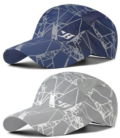 AYPOW 2 Pcs Unisex Schnell Trocknend Atmungsaktiv Baseball Cap Baseballkappe, Lässig Modisches Leichte Faltbare Outdoor Sportmütze Sportkappe, Waschbar Verstellbar Basecap Sonnenhut für Herren Damen