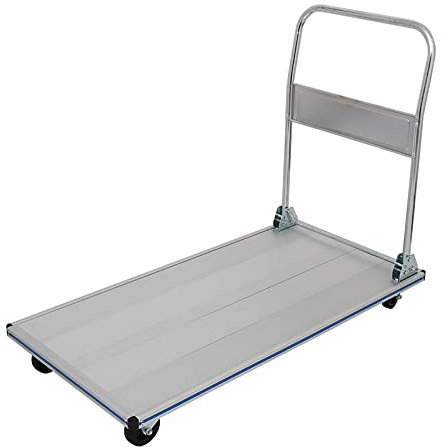 Plattformwagen, zusammenklappbarer Plattformwagen aus Aluminium, erweiterte Version, zusammenklappbarer Griff, rollender multifunktionaler beweglicher Pritschenwagen, Handwagen, 355 kg, Pritsche,