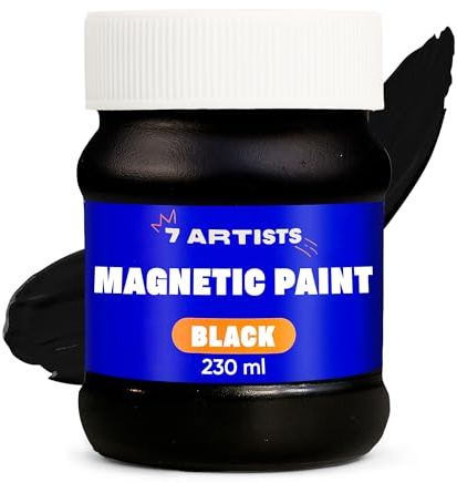 7 Artists Magnetic Paint Black 230 ml - Vattenbaserad Magnetisk Färg | Svart Tavlafärg För Grundmålade Väggar, Trä Och Metall