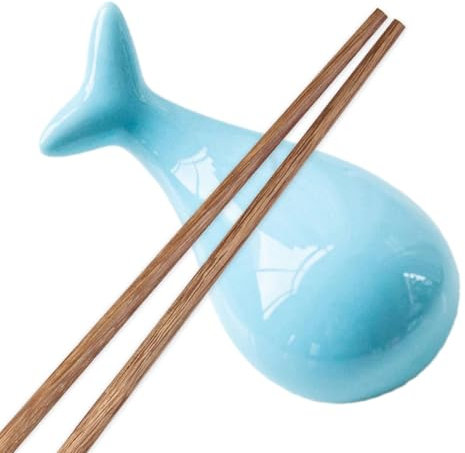 Whale Chopstick Rest,Ceramic Chopstick Rest Holder Whale Shape | Utensil Cutlery Stands Tabletop Spoon and Fork Holder Rack for Study Room, Bedroom