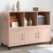 Homgoday Commode multi-usages - Buffet - Armoire de rangement avec 6 compartiments - Pour salon, chambre à coucher, couloir - Rose - 100,5 x 39 x 72 cm - Acier laminé à froid