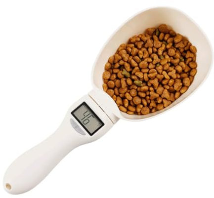 FiTspi Bilancia digitale a cucchiaio, bilancia da cucina, cucchiaio dosatore, cucchiaio di pesatura elettronico, 800 g/1 g, ad alta precisione, con display LCD, per cucinare cibo per cani e gatti
