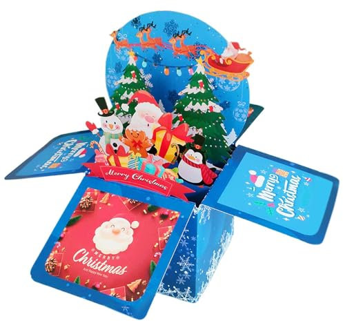 Kreative Pop Up Weihnachtskarte, Frohe Weihnachten Pop Up Karte, Pop-Up Weihnachtskarte mit Baum, Pop Up Weihnachtskarte, Urlaub Grußkarte, Weihnachten Pop Up Karte für Kinder, Schöne