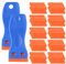 2 Window Scraper with Blades, Glass Scraper for Windows, Plastic Scraper Tool Non Scratch, Ceramic Hob Scraper with 180 Plastic Razor Blades for Car Stickers Labels Remover Paint Cleaning Scraper