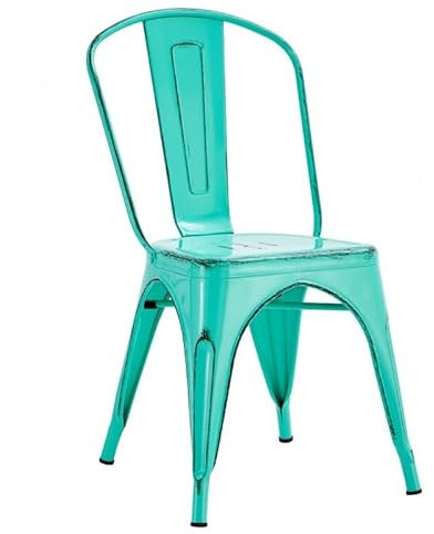 Grupo SDM Silla OLIX EK Vintage, Acero, Color a Elegir. (Verde Agua)