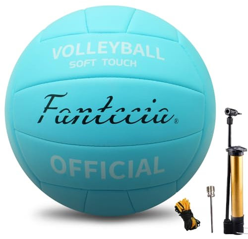Fantecia Pallavolo per spiaggia, piscina e allenamento, pallavolo, misura 5, pompa inclusa