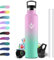 Gourde Isotherme 1L, Gourde Acier Inoxydable avec en Paille, Acier Inoxydable isolé sous Vide, Étanche et Réutilisable, sans BPA, Gourde Sport pour l'École, Bureau, Randonnée, Camping, Cyclisme