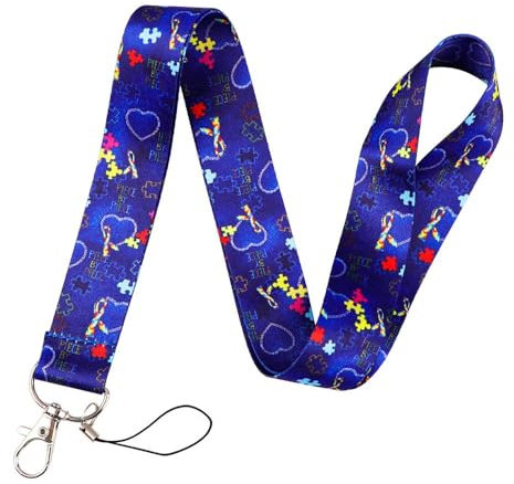 hansum Cordon tour de cou personnalisé pour porte-badge, clés, permis de travail, téléphone portable(Jigsaw Puzzle)