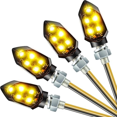 4 Stück LED Motorrad Blinker, 12V Mini Blinker E-geprüft für Scooter Roller | CICMOD Universal Smoked LED Blinker für Quad Cruiser