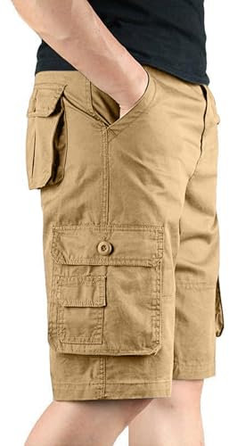 Bermuda Cargo de Sport avec Poche Marque Kaki Travail Randonnée Pantacourt Homme Militaire Short Cargo Et Ventes Flash uni À Pied de Chantier Treillis Militaire Kaki 3XL