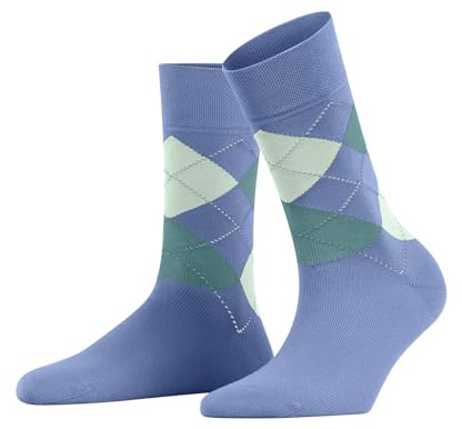 FALKE Damen Socken Sensitive Argyle W So Baumwolle mit Komfortbund 1 Paar, Blau River Blue 6551, 39-42