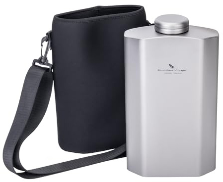 Boundless Voyage 2500 ml titanium water bottle, metal drinking bottle | Large Capacity Sports Water Bottle with Black Carry Bag for Cycling, Camping, Running