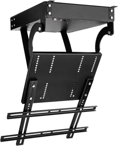 QYMYOZ Electric Ceiling TV Mount, Motorised TV Bracket, Electric Adjustable Angle Ceiling TV Mount Bracket, Electric TV Lift(33-55in TV)