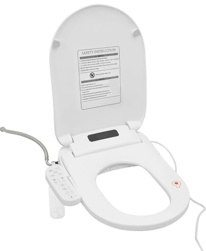 Smart Toilettensitz Trockner Bidet mit Düse, Warmwasser Toilette Sitz Beheizbare Klobrille, Smart Bidet Dusch mit Fernbedienung, Deckel, Toilettenbrille