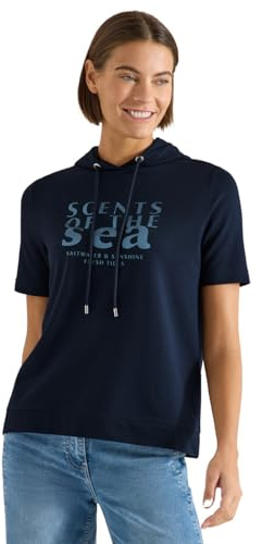 Damen Kurzarm Shirt mit Kapuze und Wording