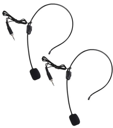 OATIPHO 2 Pezzi Microfono Gancio Auricolare Cablato, Microfono a Condensatore per Amplificatore Vocale, Regolabile e Professionale, per Insegnamento, Conferenze e Guide Turistiche