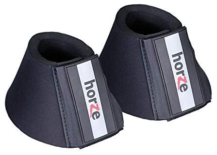 HORZE Pferde Hufglocken ProBell, Springglocken mit Klettverschluss, 2er Set, Schwarz, XL