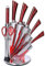 ROYALTY LINE KSS804 - Set da 5 coltelli in Acciaio Inox con Supporto in Acrilico, affilatore e Forbici