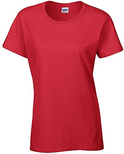 Gildan Ladies/Womens Heavy Cotton Missy Fit Short Sleeve T-Shirt (L) (Red)