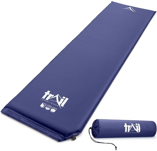 Trail Self Inflating Camping Mat, 3cm, Single | Expanding Foam Core, Water-Resistant PU Shell, Roll Straps & Carry Bag