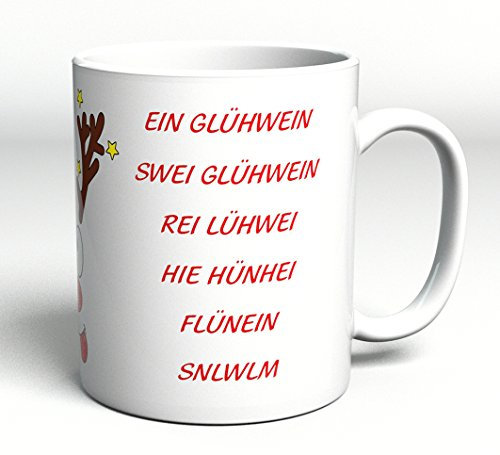 geschenke-fabrik.de Tasse mit Spruch Ein Glühwein, Swei Glühwein. als Geschenk zu Weihnachten