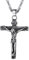 PROSTEEL Unisex Edelstahl Anhänger mit Halskette, Vintage Kruzifix Kreuz Jesus Christus Kettenanhänger mit 60cm Singapurkette, Silber