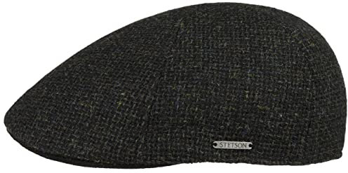 Stetson Texas Classic Wool Flatcap Herren Baumwollfutter Schirmmütze Herbst Winter Oliv S (54-55 cm)