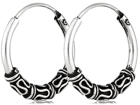 NKlaus Silber Paar 925er Sterlingsilber Ohrringe Keltische Creolen Gothic Celtic Ohrpiercing 16mm 5042