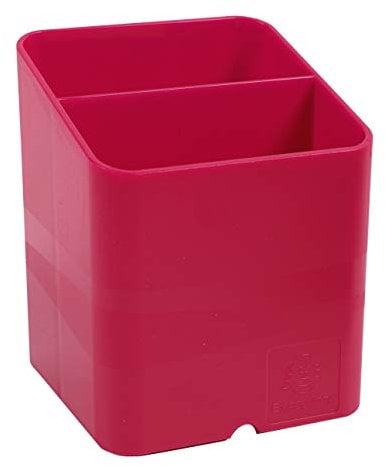 Exacompta - Réf. 67784D - 1 Pot à crayons PEN-CUBE Iderama - Avec 2 compartiments de taille et de hauteur différentes - Dimensions 7,4x7,4x9,3 cm - Couleur framboise