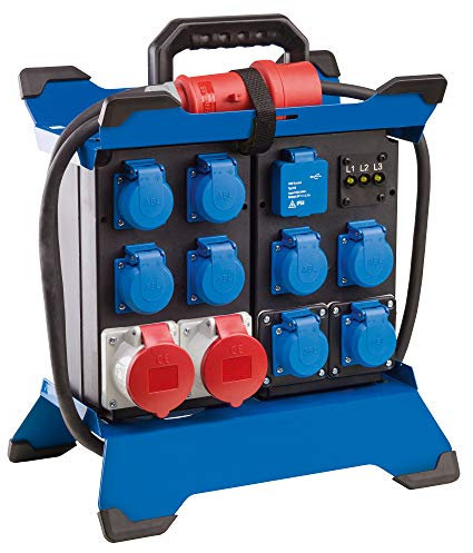 as - Schwabe Tragbarer Stromverteiler STECKY DUO 2 - CEE Stecker 400V/16A/5polig - 8x Schuko, 2x CEE 16A, 2x USB-Ports – Mobiler Adapter – Verteiler für Innen & Außen – IP44 – Made in Germany, 60932