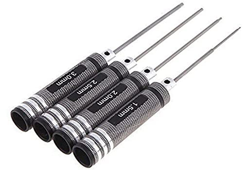 Xrten Tournevis Hexagonal(3.0mm 2.5mm 2.0mm 1.5mm), Metal Hex Cle Douille Tournevis Cle pour Les modeles