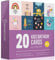 20 x Kinder-Geburtstagskarten Multipack | quadratische Karten 15 cm x 15 cm | große Mischung geeignet für Kinder, Jungen und Mädchen | glänzende Oberfläche auf Symbol-Karte mit Umschlägen