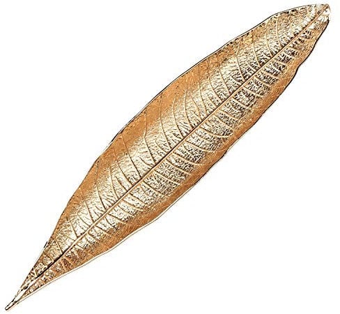 Quemador de Incienso, 28 cm Porta Incienso de Metal Soporte de Incienso en Forma de Hoja, Quemador Incienso Soporte Incienso Varilla para Decoración del Hogar (Dorado)