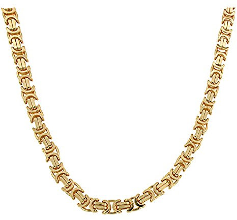 Original italienische Etrusker Königskette vergoldet 8 mm 90 cm Halskette Damen Herren Schmuck ab Fabrik tendenze Italy