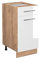 Vicco Küchenunterschrank Fame-Line, Weiß Hochglanz/Goldkraft Eiche, 40 cm ohne Arbeitsplatte