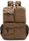 DORRISO Hombres Mochila para Portátil Juveniles Mochila Escolar Adapta a 15.6 Pulgadas Portátiles Mochila de Negocios Trabajar Viaje Causal Montañismo Cámping Lona Mochila Caqui