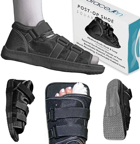 Brace On Post Op Shoe, Square Open Toe Orthopedic Walking Footwear, Men, XL